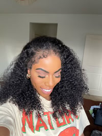 Image 1 of 22 inch BURMESE CURLY 360 LACE WIG with HYBRID HAIRLINE