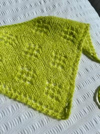 Image 2 of Knit lace bandana in lime green