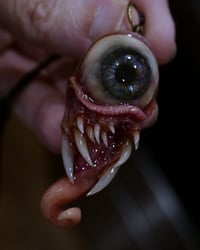 Image 2 of Twisted tongue pendant, OOAK Blue Green Glow