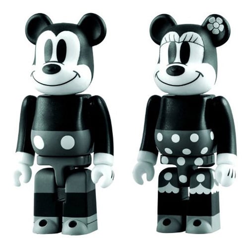 Image of Mickey Mouse and Minnie Mouse Bearbrick 2-Pack