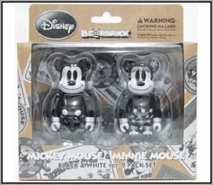 Image of Mickey Mouse and Minnie Mouse Bearbrick 2-Pack