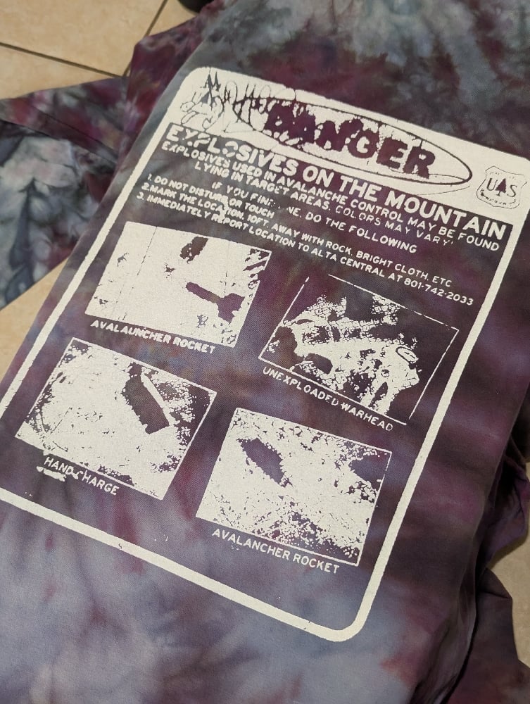 Image of original "EXPLOSIVES ON THE MOUNTAIN" long-sleeves