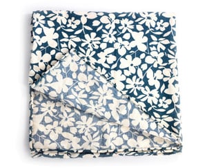 Image of Navy pocket square with white flowers
