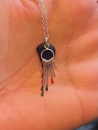 Image 2 of Cobalt Blue Sea Glass Necklace with Sterling Silver Paddle Charm