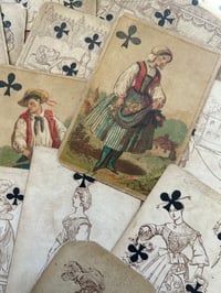 Image 5 of Jeu 52 de cartes très rares et anciennes, dite Jeanne Hachette ou Roi des Ribauds, 1860! 