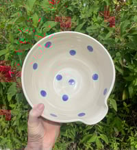 Image 5 of Large Mixing Bowl  Blue dots