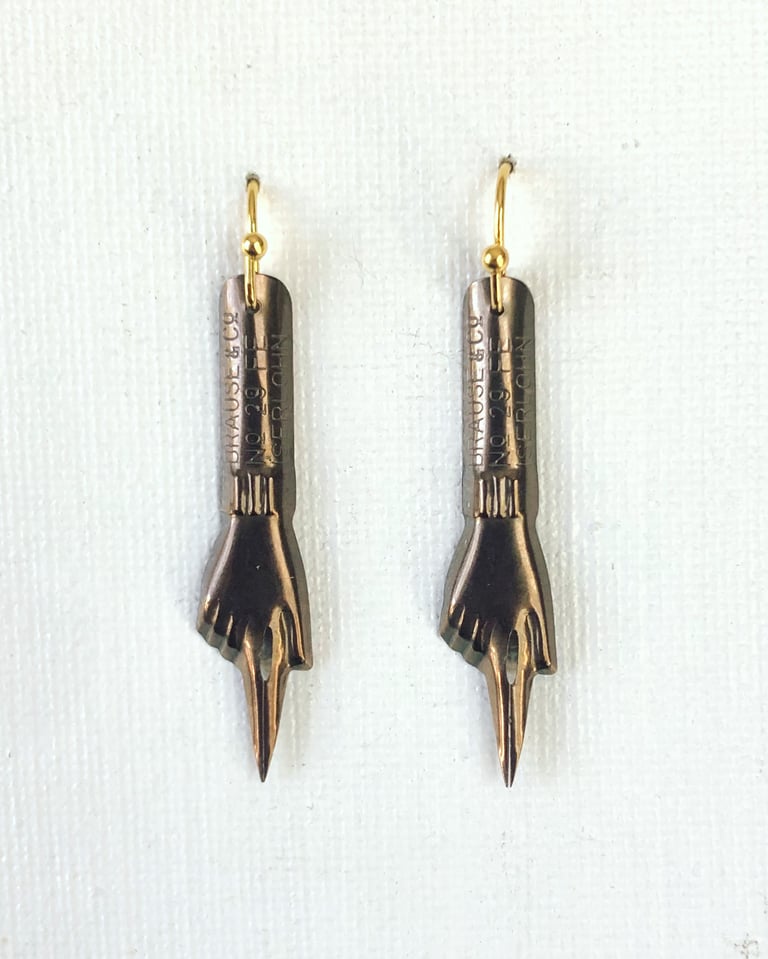 Omar Khayyam Pen-Nib Earrings