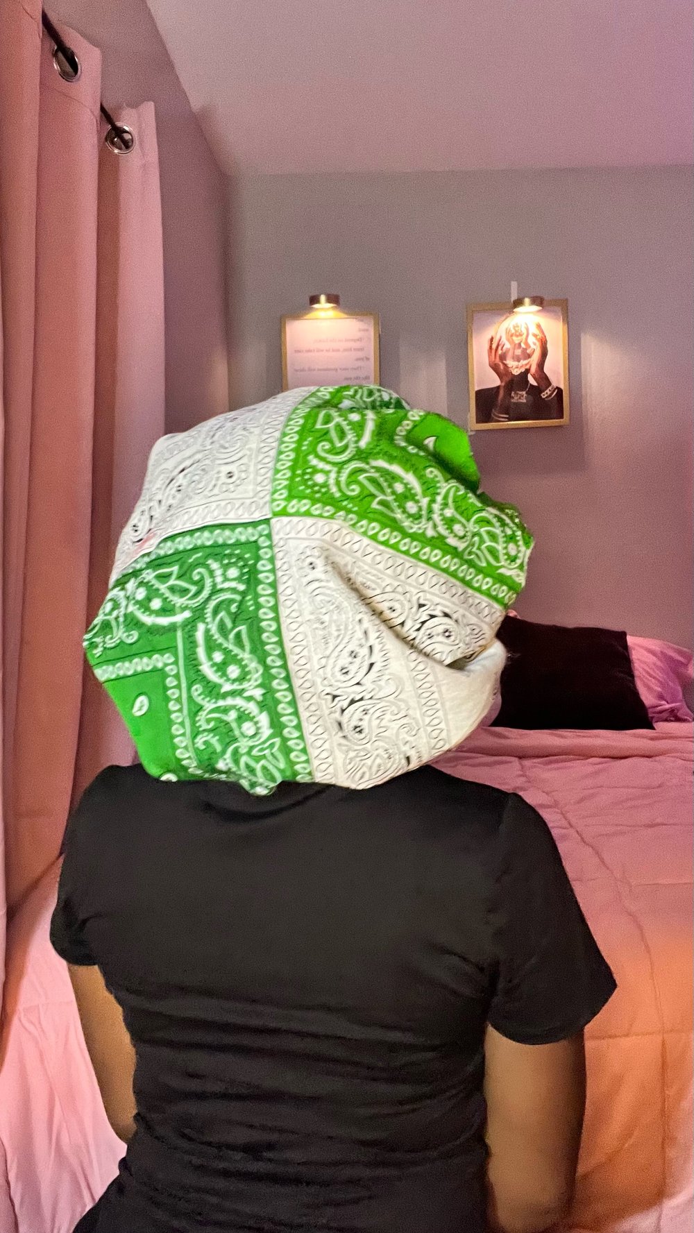 Image of OMBRE COLOR BANDANA BONNET+ SATIN INTERIOR 