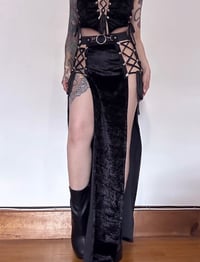 Image 1 of XS/S Reptile Velvet Maxi Skirt (ready to ship)