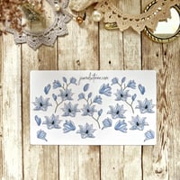 Image 3 of Blue Flower Sticker Sheet | Transparent & White Vinyl Sticker Paper