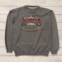 Image 1 of Vintage Outdoor Fly Fishing Trout Crewneck - L