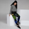 BOSSFITTED Black Neon Green and Blue Women's Joggers
