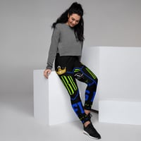 Image 2 of BOSSFITTED Black Neon Green and Blue Women's Joggers