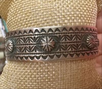 Image 3 of Nice gauge stamped signed stacker cuff 
