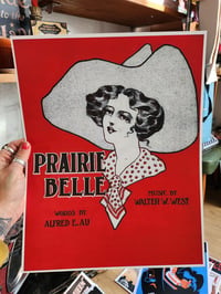 Image 1 of Prairie Belle 1910s Country Western Sheet Music Cover Art Reprint