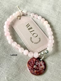 Image 3 of Rose Quartz gemstone bracelet with enamel charm 