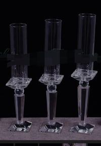 Image 1 of 18″19″20″ Tall Clear Crystal Glass Candle Holders,Wedding Candelabra for rent only.  
