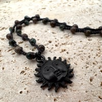 Image 1 of Jasper Black Sun Necklace