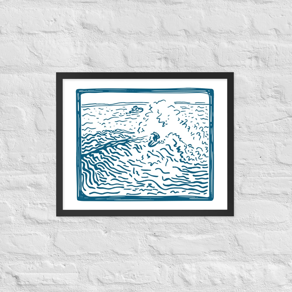 Montauk Surfer Print - Framed