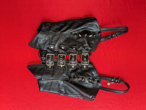 Image of Buckle biker bustier in genuine leather (Size XS- M)