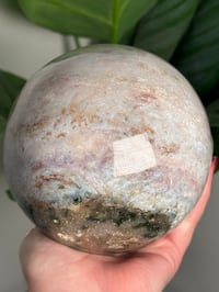 Image 2 of XL PASTEL BLUE SEA JASPER SPHERE -MADAGASCAR-