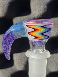 Image 1 of 14 mm 4 hole Slide Purple And Aqua