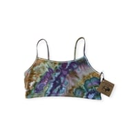 Image 1 of L (38) Cotton-Blend Strappy Bralette in Cool Agate Ice Dye