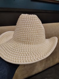 Image 2 of CREAM PEARL COWBOY HAT