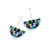Image 1 of Turquoise Tile Earrings No. 2