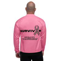 Image 2 of Unisex Bomber Jacket Dark Pink & Black
