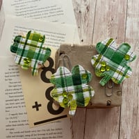 Image 1 of “Clover” Quilted Planner Clip OR Clothes Pin Clip
