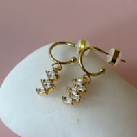 Image 1 of Ziggy Zaggy Blingy Half Hoops