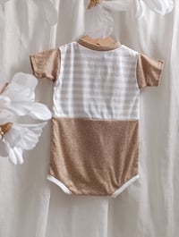 Image 3 of Baby Boy Bodysuit for Sitter Photoshoot | Noah | beige tones | 9-12 months