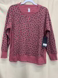 Image 3 of 90 DEGREE by reflex plum burgundy leopard sweatshirt 