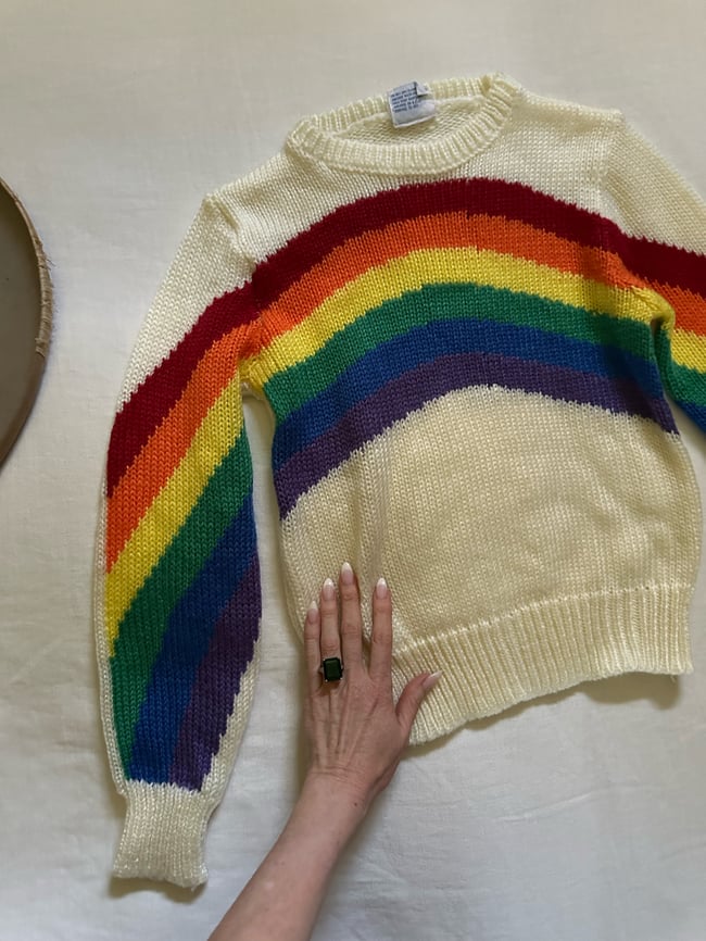 early 1970s rainbow knit sweater 