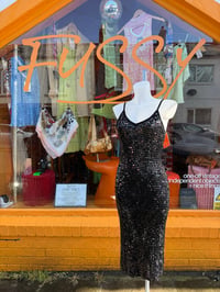 Image 3 of Black Sequin Midi Dress S/M