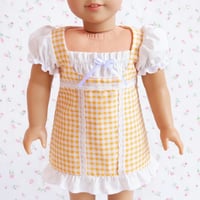 Yellow gingham dainty milkmaid dress 
