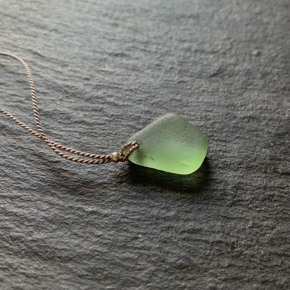 Image of Light green sea glass necklace