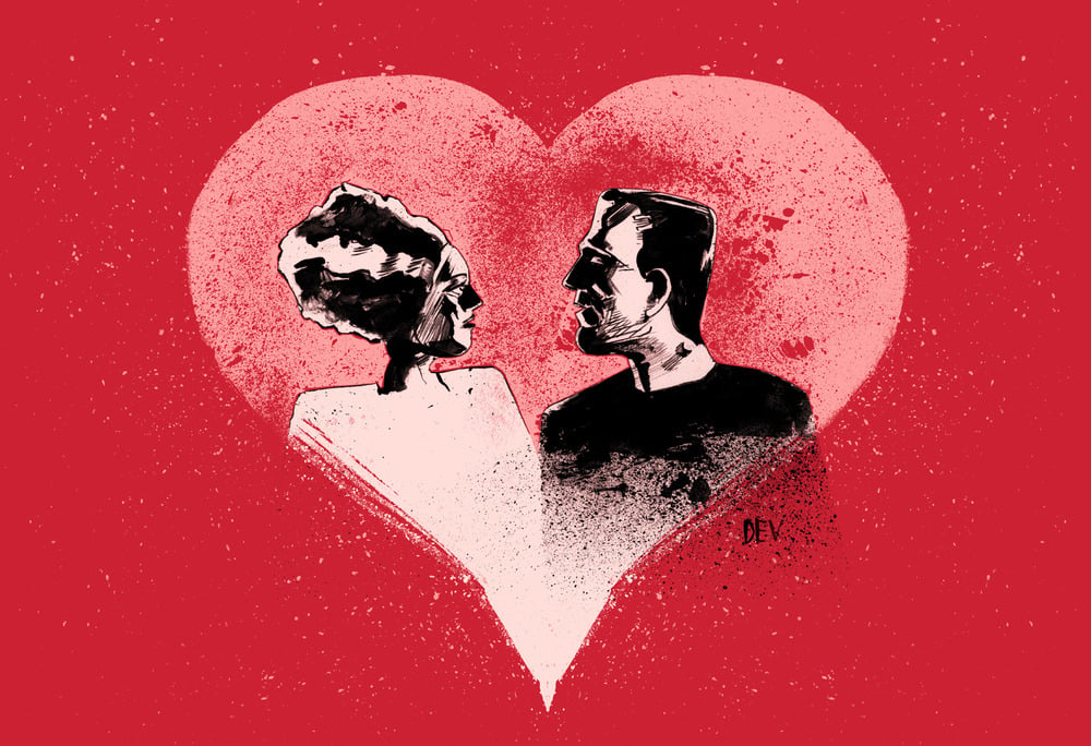 Image of Frankenstein Valentine (Original Giclee Fine Art Print)