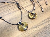Image 5 of Tiger eye adjustable necklace - Hippie Boho minimalist jewelry 