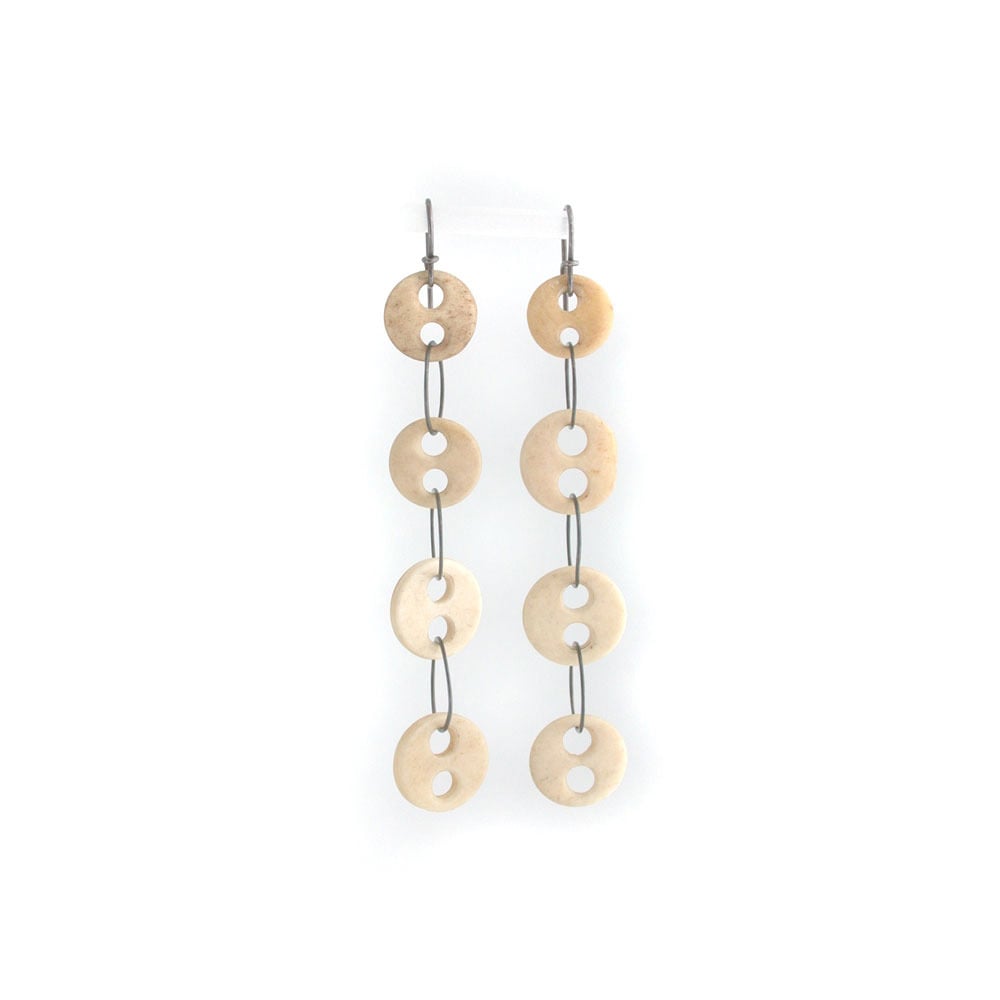 Image of bone button earrings