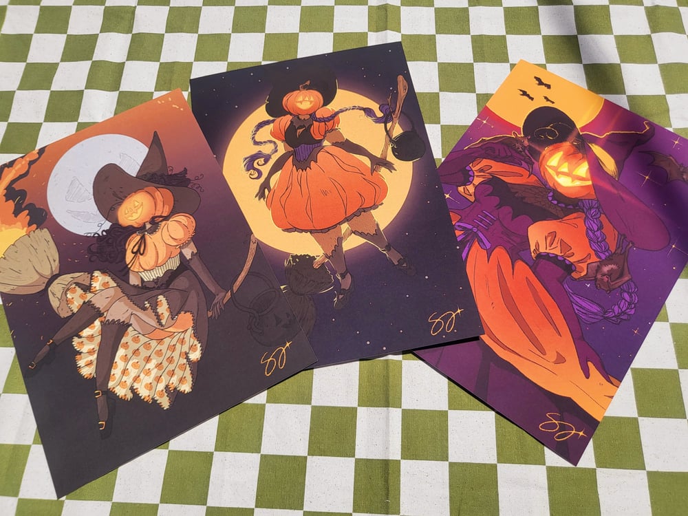 Image of Pumpkin Witch Print 🎃 Bats