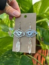 Quartz Eye Earrings—silver