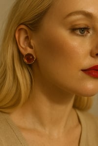 Image 1 of Amber Glow Vintage Stud Earrings