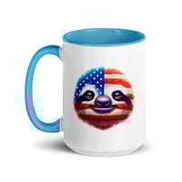 Image 1 of Independence Day Sloth USA Flag Coffee Mug