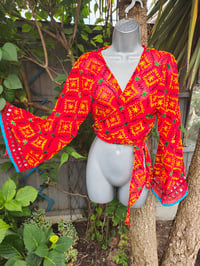 Image 7 of Embroidered Stevie -Pillar box Red