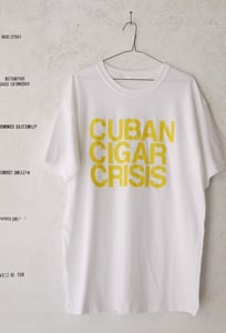 Image of Stacked Type T-Shirt / Yellow & White