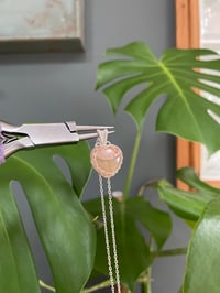 Image 4 of Silver Flower Agate Heart Crystal Necklace