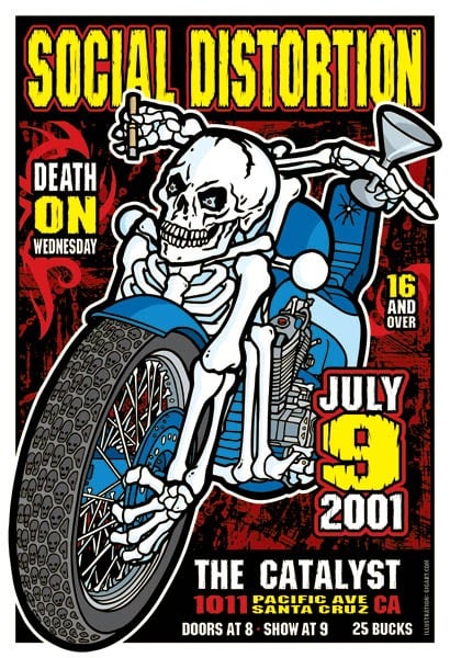 Social Distortion ライブポスター Social Distortion Concert Poster From 2008 At The San