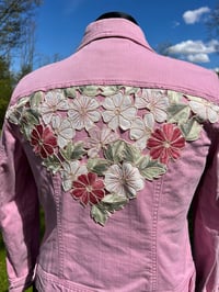 Image 2 of Medium Pink Floral Denim Jacket